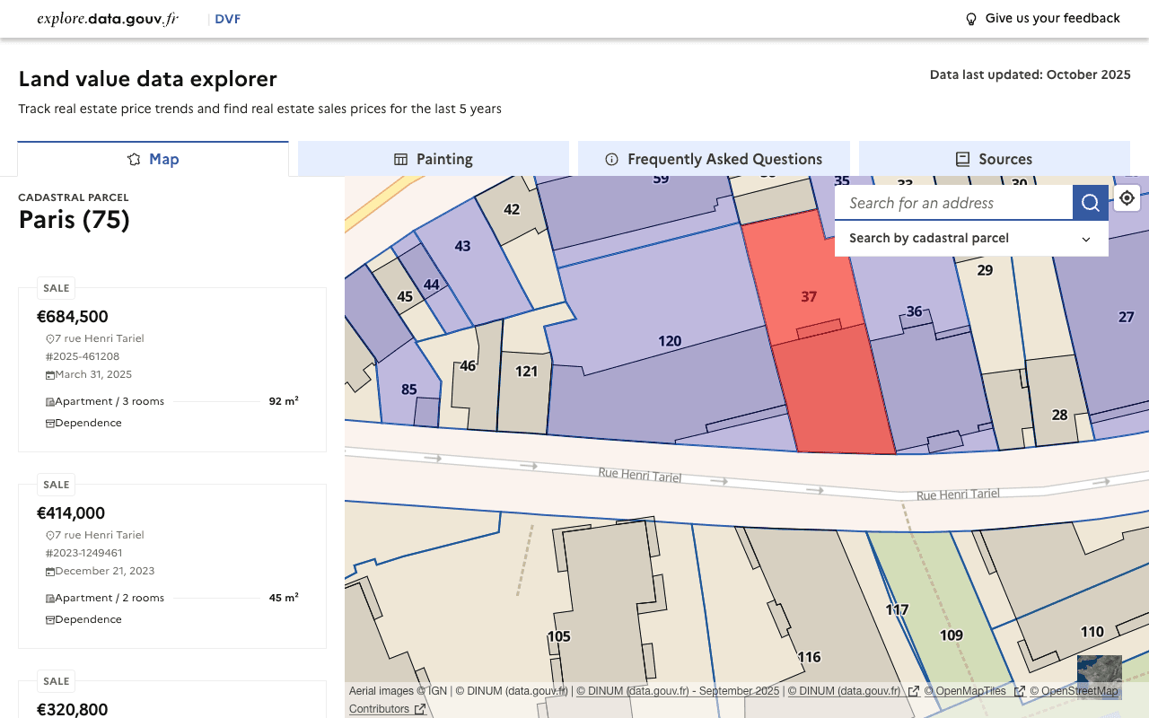 Exemplu de publicare a datelor in Franța
